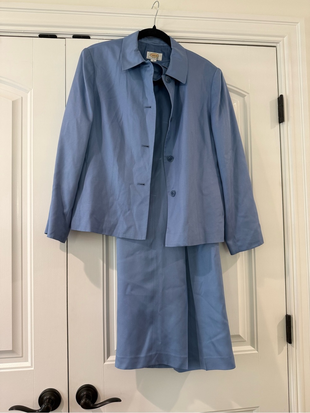Talbots Silk Cornflower Blue Women's Jacket and Pant Set